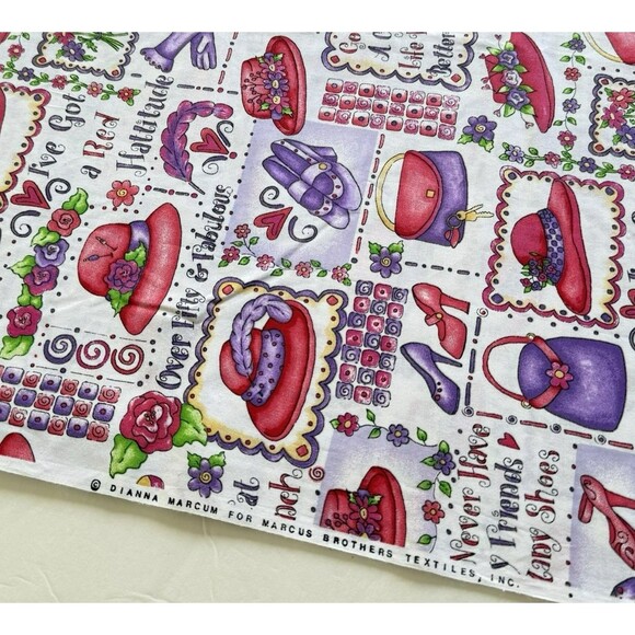 VTG Dianna Marcum Marcus Brothers Red Hat Society Fabric BTY OOP 2005 - Picture 4 of 4